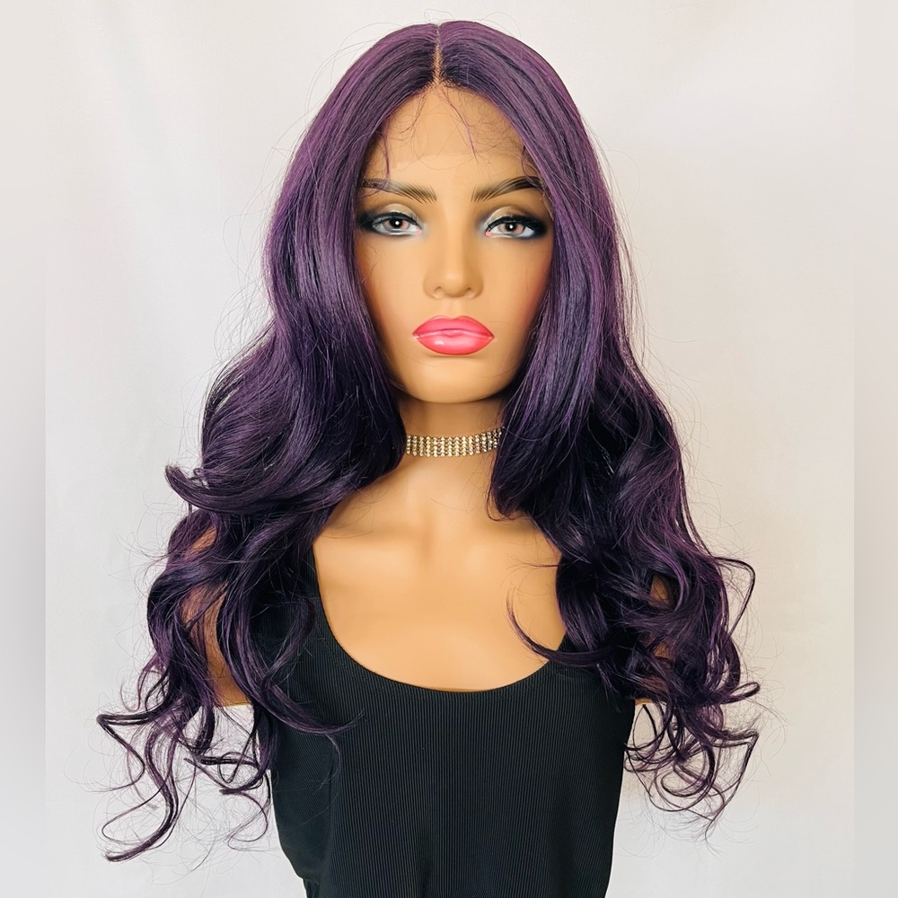 Pretty in Purple 💜 Premium Fiber Lace Front Wig for Daily Wear or Events 🙌